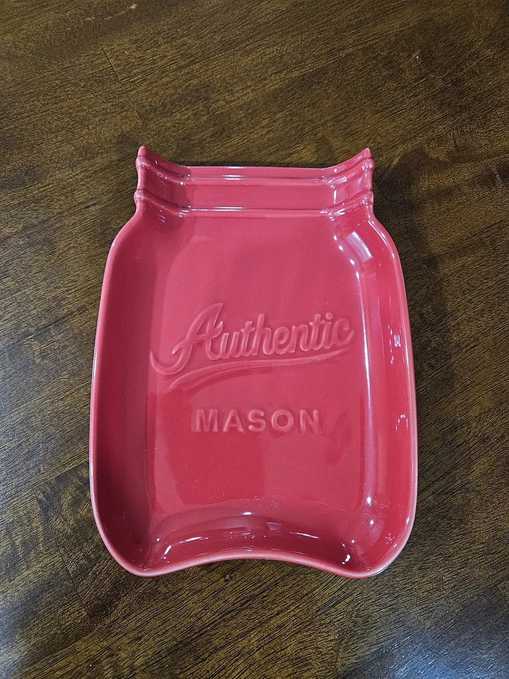 Mason Craft & More Ceramic Red Butter Dish with Lid / Spoon Rest Combo
